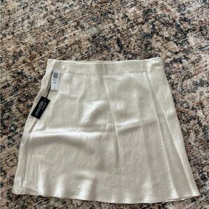 Aritzia Shimmering Cream Mini Skirt